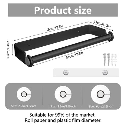 Stylish Stainless Steel Kitchen Paper and Plastic Wrap Holder - Essential Kitchen Accessory for Organized Cooking