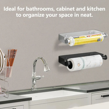 Stylish Stainless Steel Kitchen Paper and Plastic Wrap Holder - Essential Kitchen Accessory for Organized Cooking