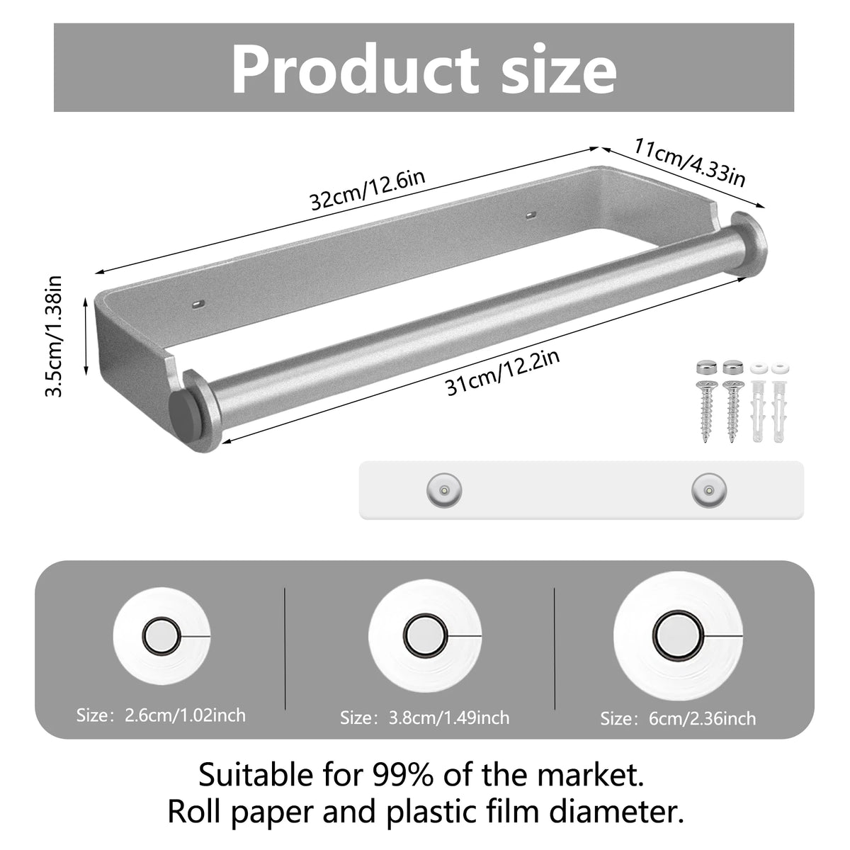 Stylish Stainless Steel Kitchen Paper and Plastic Wrap Holder - Essential Kitchen Accessory for Organized Cooking