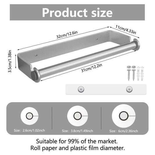 Stylish Stainless Steel Kitchen Paper and Plastic Wrap Holder - Essential Kitchen Accessory for Organized Cooking